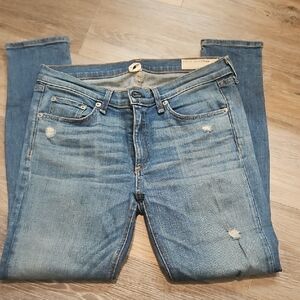 rag & bone Distressed Blue Skinny Jeans